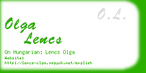 olga lencs business card